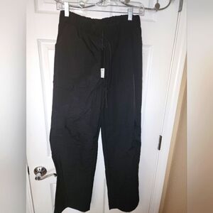 Know One Cares | Nylon Cargo Pants In Black Size Small